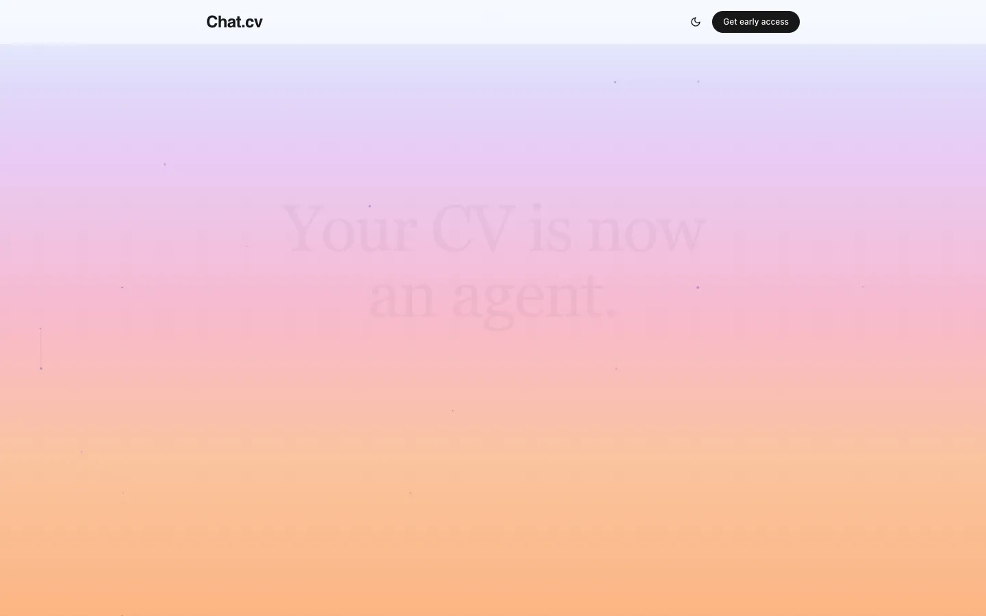 Screenshot of the Chat CV homepage