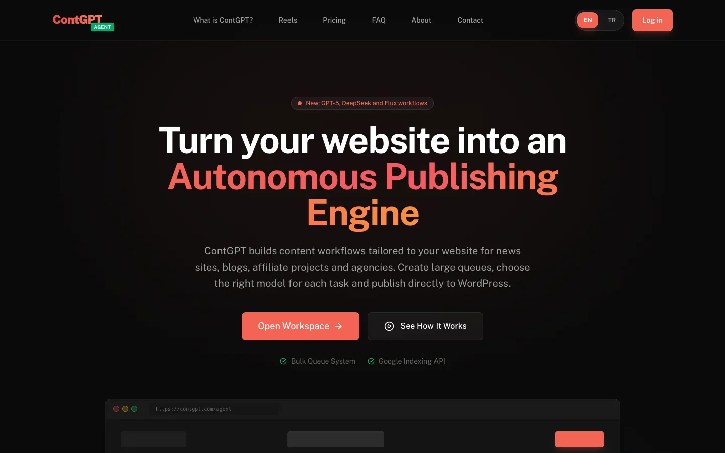 Screenshot of the ContGPT homepage