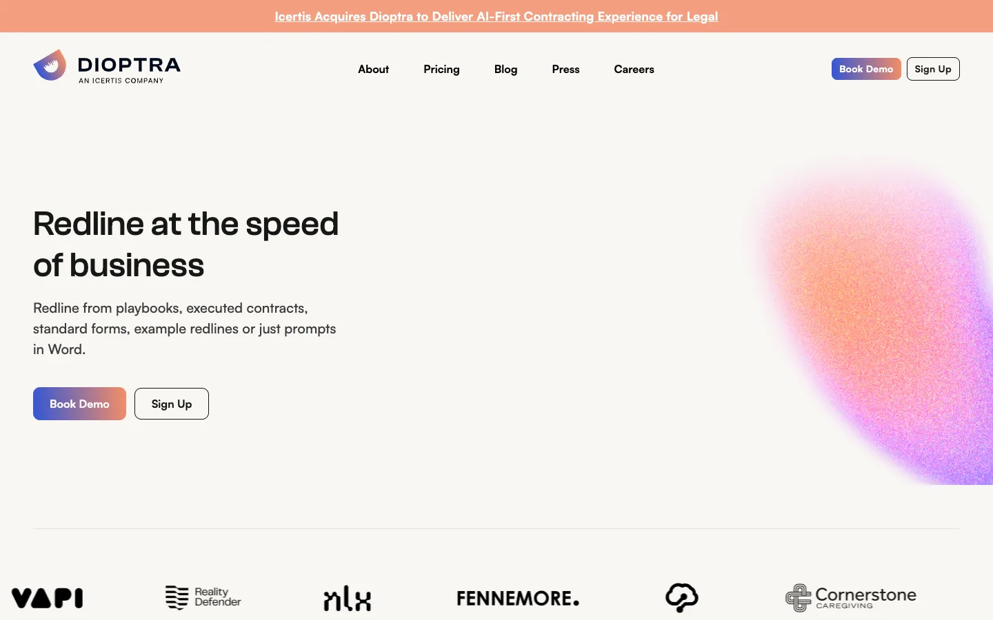 Screenshot of the LLM Sandbox by Dioptra homepage