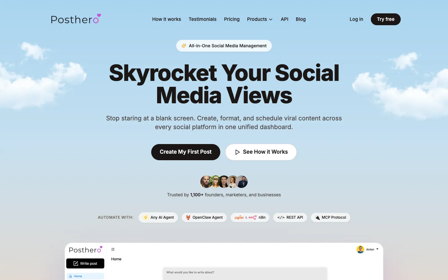 Screenshot of the SMM Agent homepage