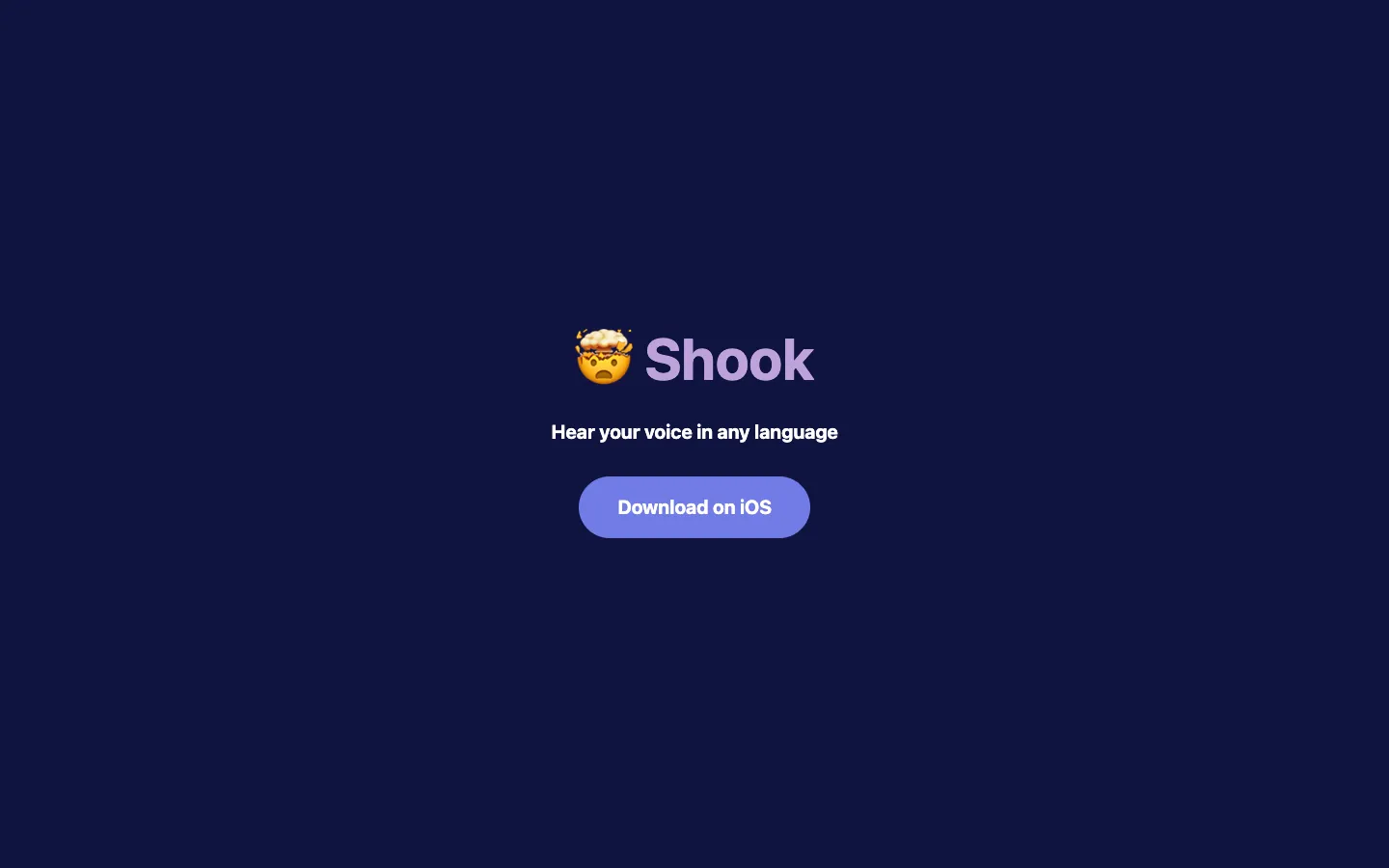 Screenshot of the Shook AI homepage