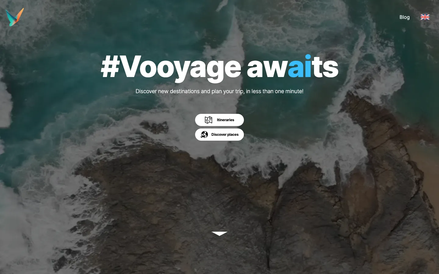 Screenshot of the Vooyai homepage