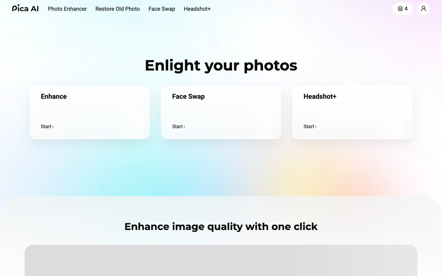 Screenshot of the Pica AI homepage