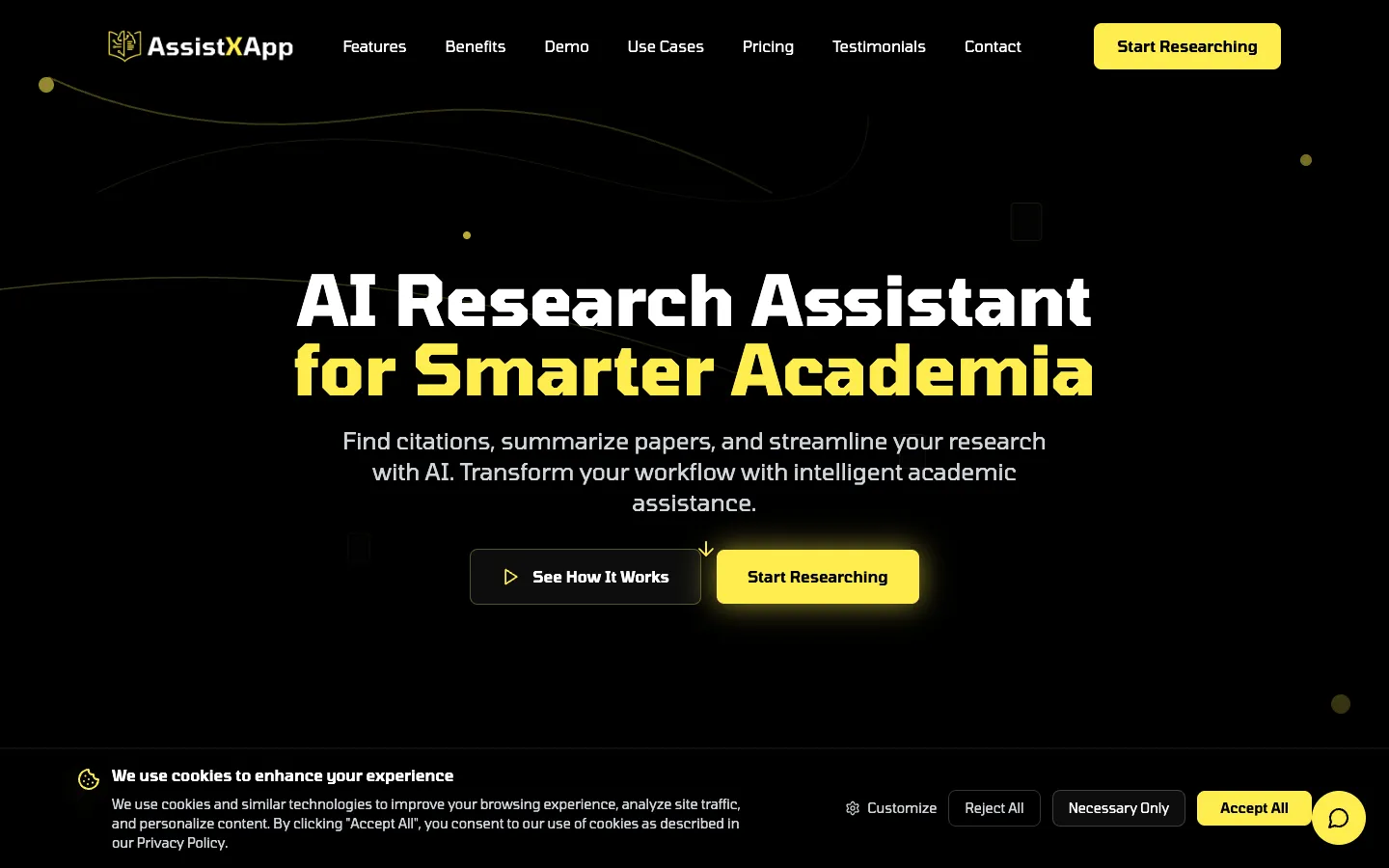 Screenshot of the AssistxApp homepage