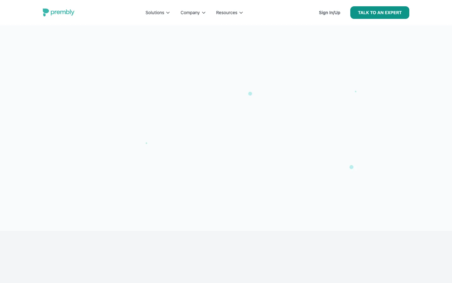 Screenshot of the Prembly homepage