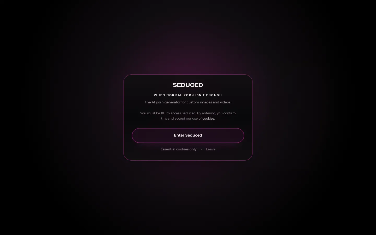 Screenshot of the SeducedAI homepage