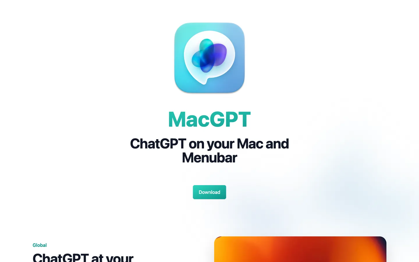 Screenshot of the MacGPT homepage