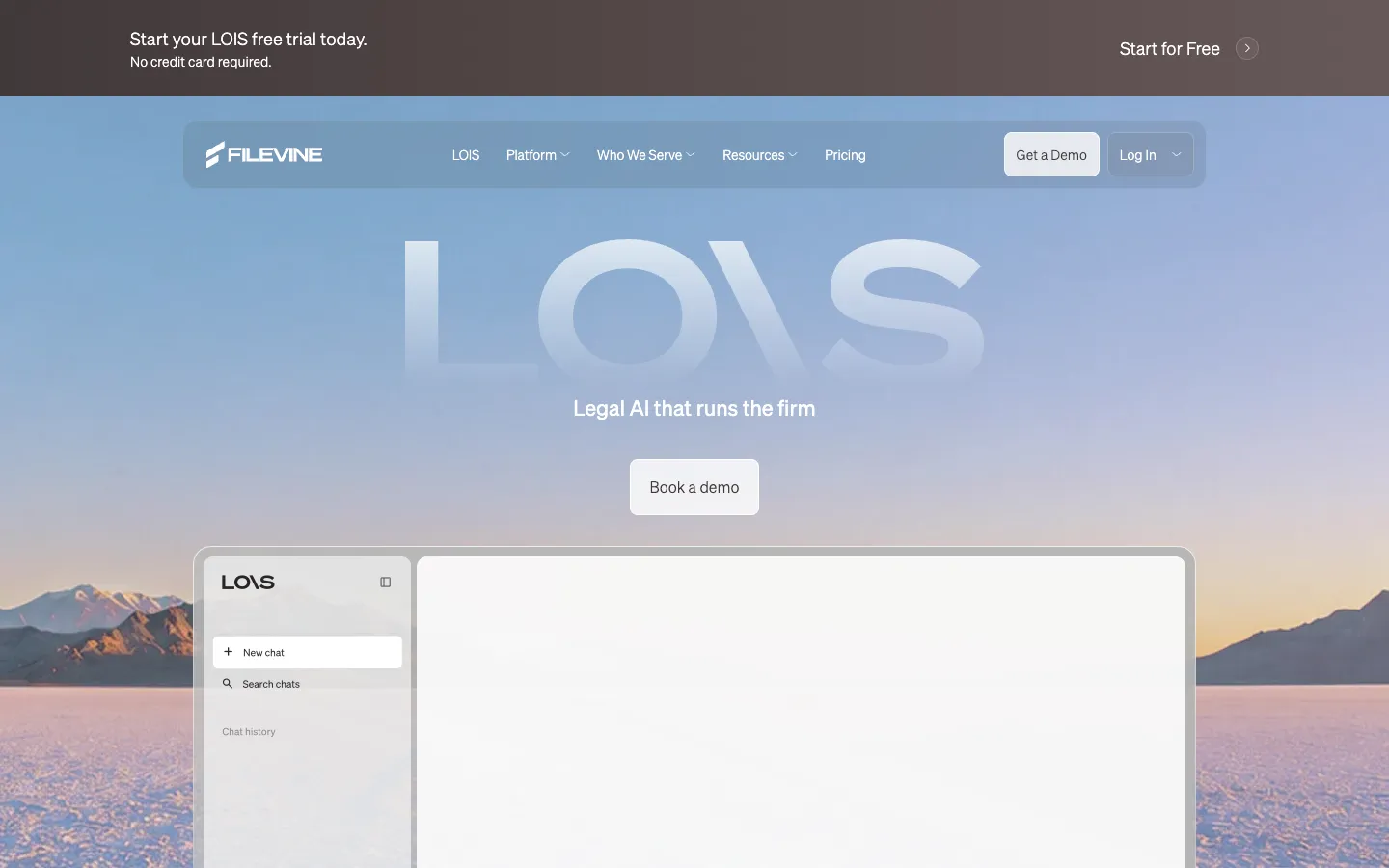Screenshot of the DemandsAI homepage