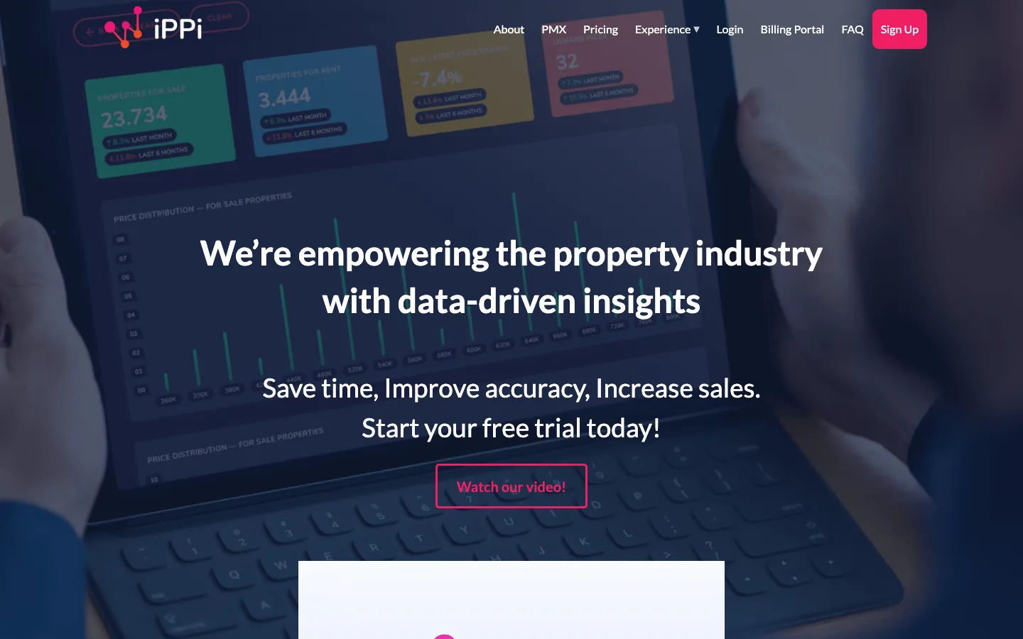 Screenshot of the iPPi homepage