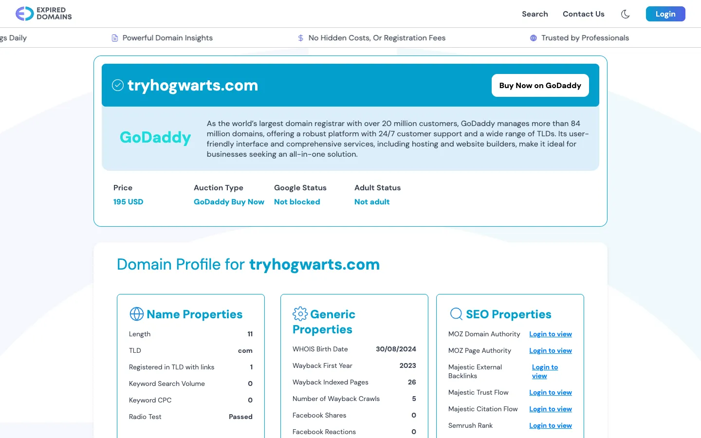 Screenshot of the HogwartsAI homepage