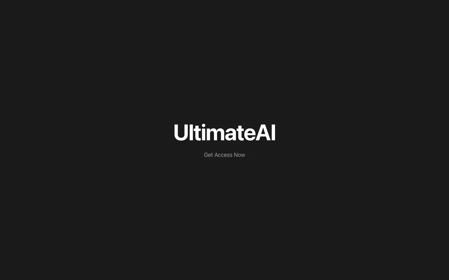 Screenshot of the UltimateAI.app homepage