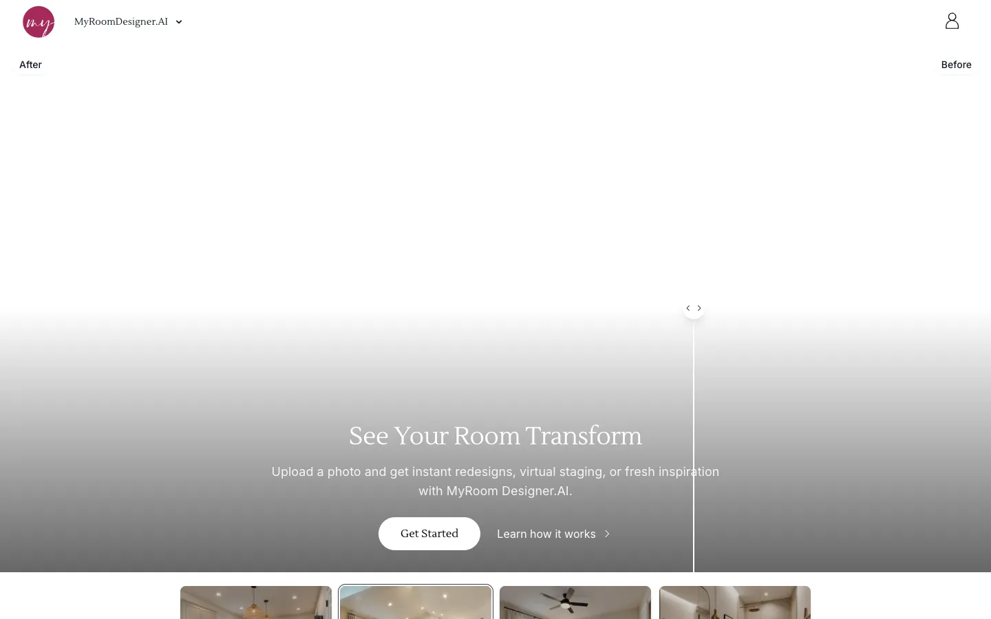 Screenshot of the Design My Room homepage