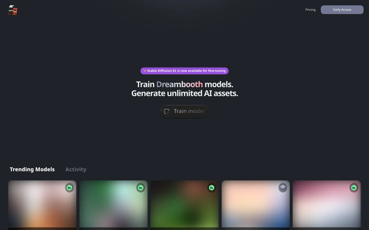 Screenshot of the Trainengine.ai homepage