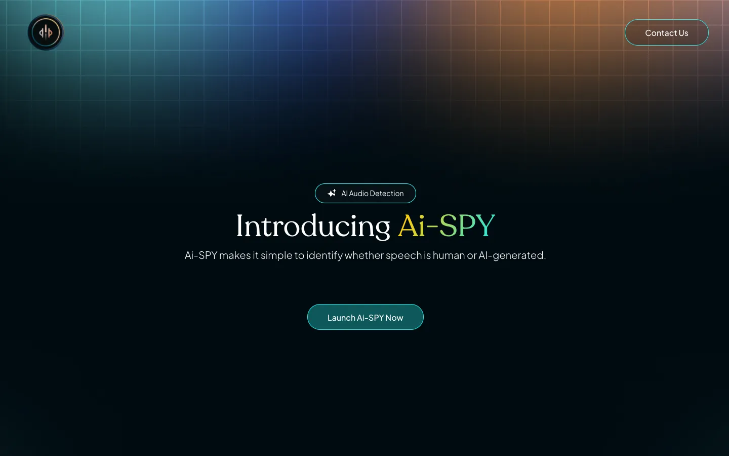 Screenshot of the AI-Spy homepage