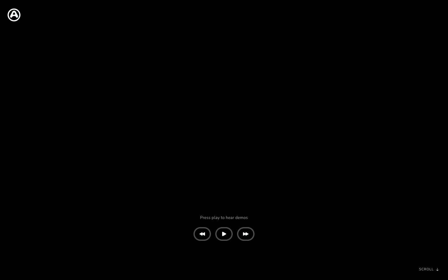 Screenshot of the Audiogen homepage