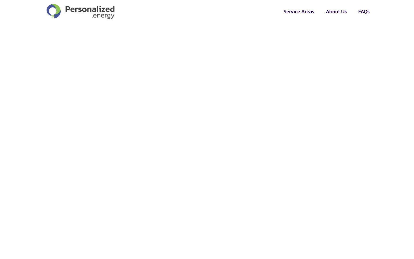 Screenshot of the Personalized Energy homepage