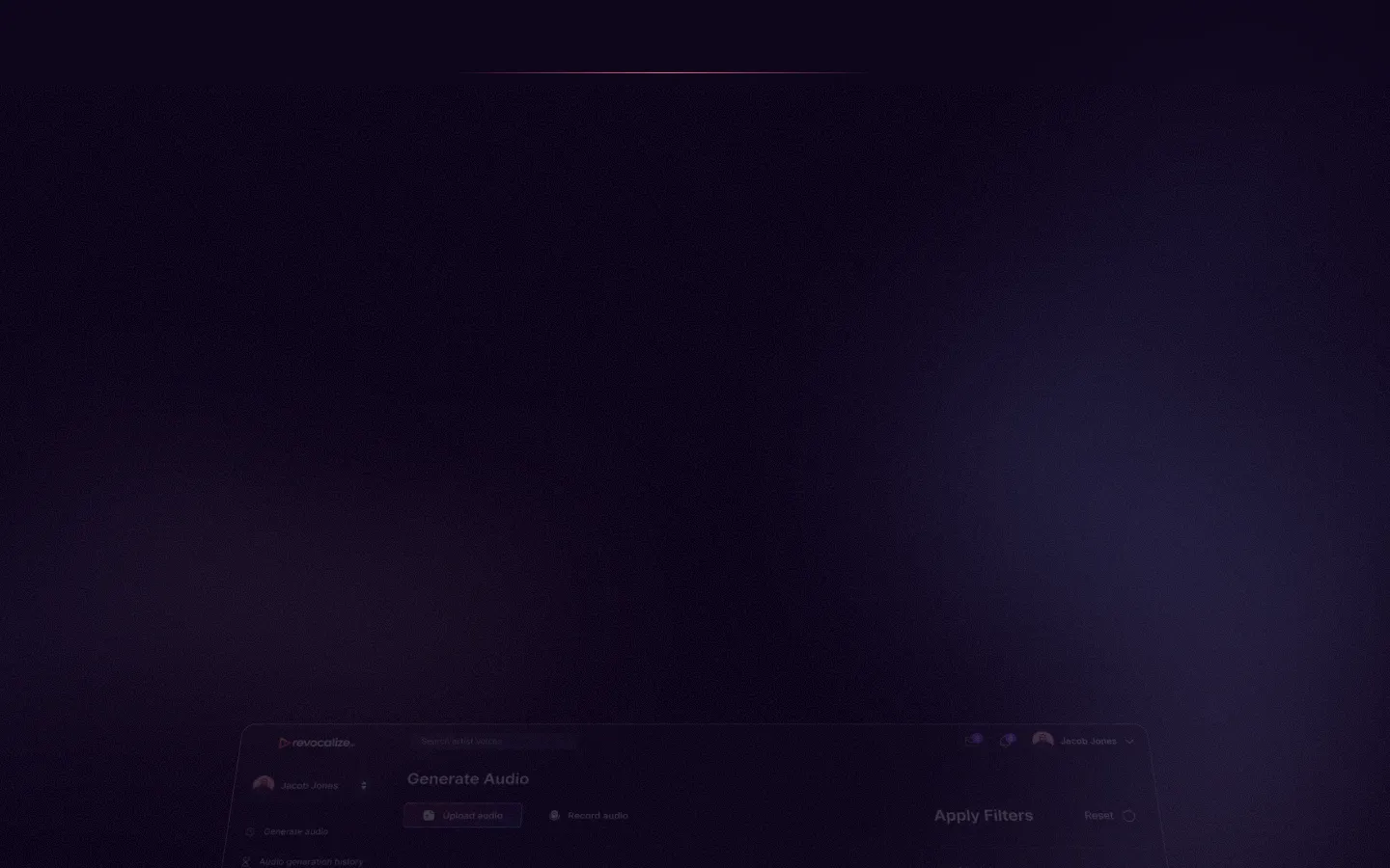 Screenshot of the revocalize.ai homepage