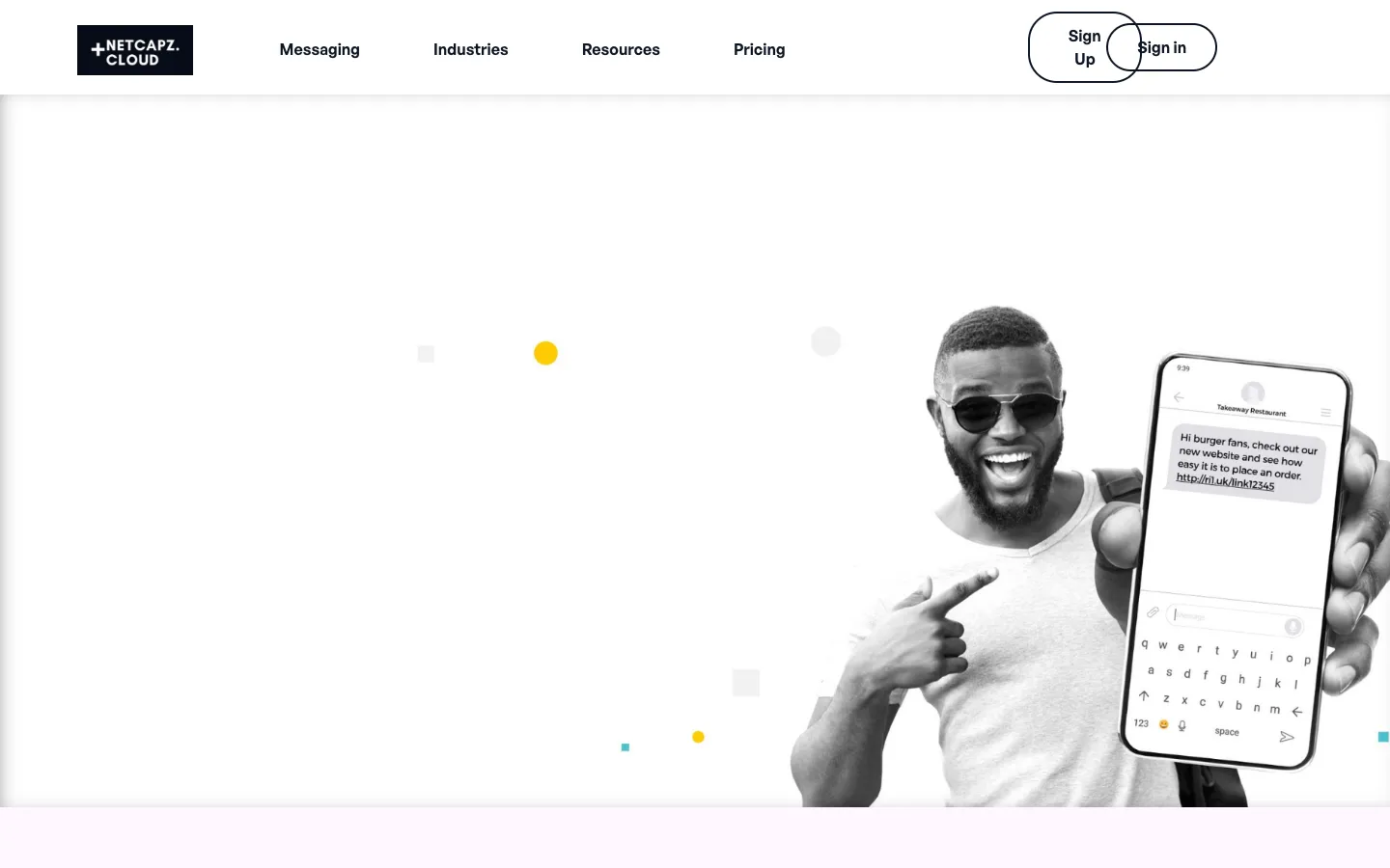 Screenshot of the Netcapz homepage
