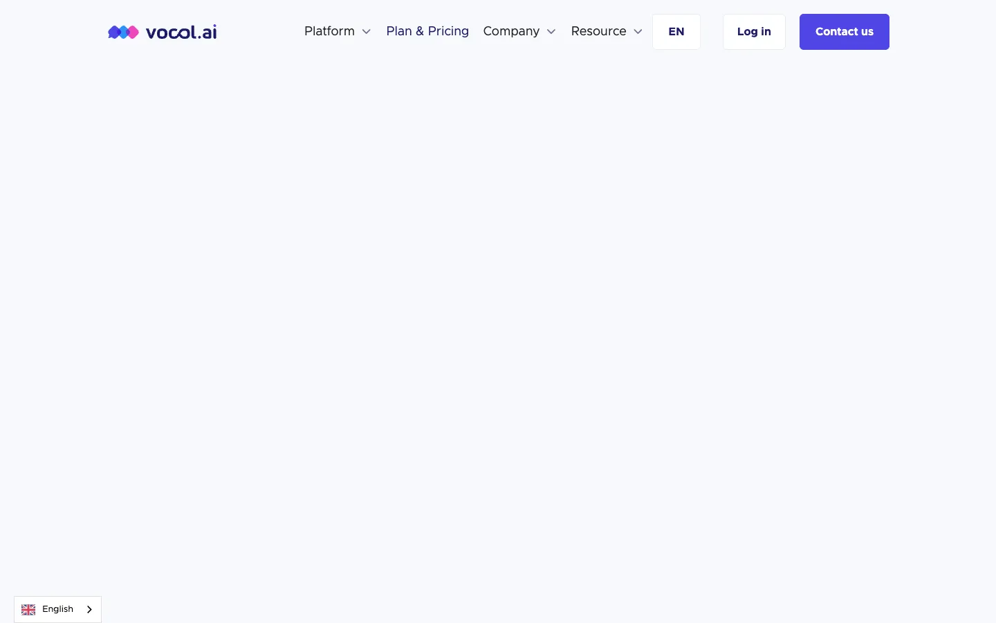 Screenshot of the Vocol.AI homepage
