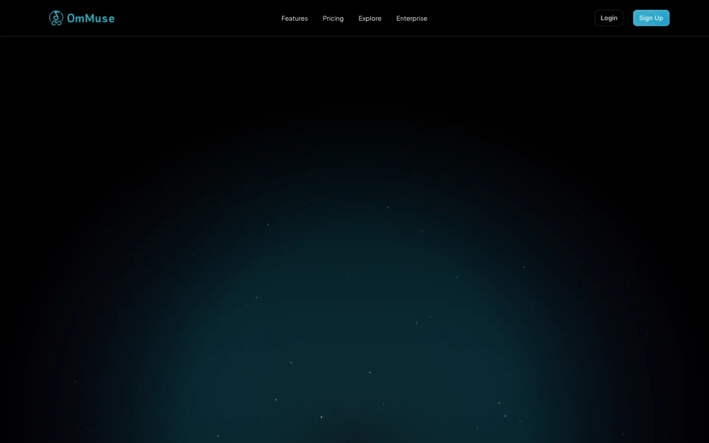 Screenshot of the OmMuse homepage