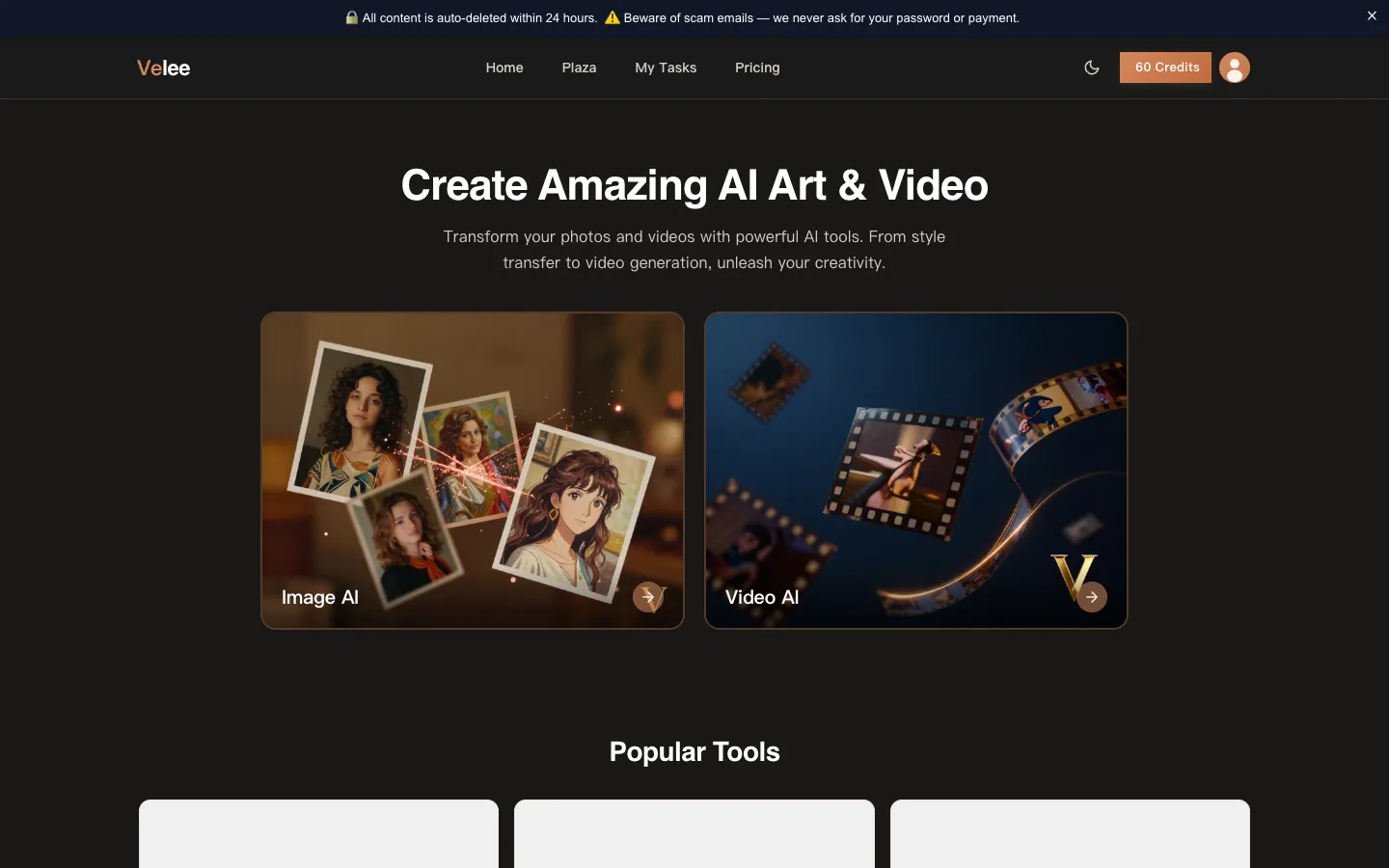 Screenshot of the AI Image Enhancer&Upscaler homepage