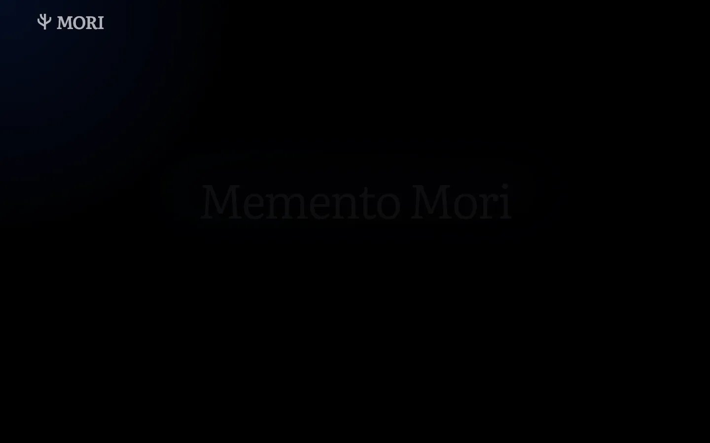 Screenshot of the MORI homepage