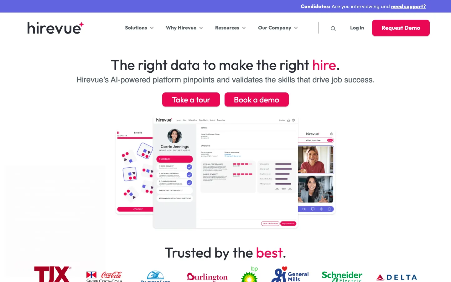 Screenshot of the Hireguide homepage