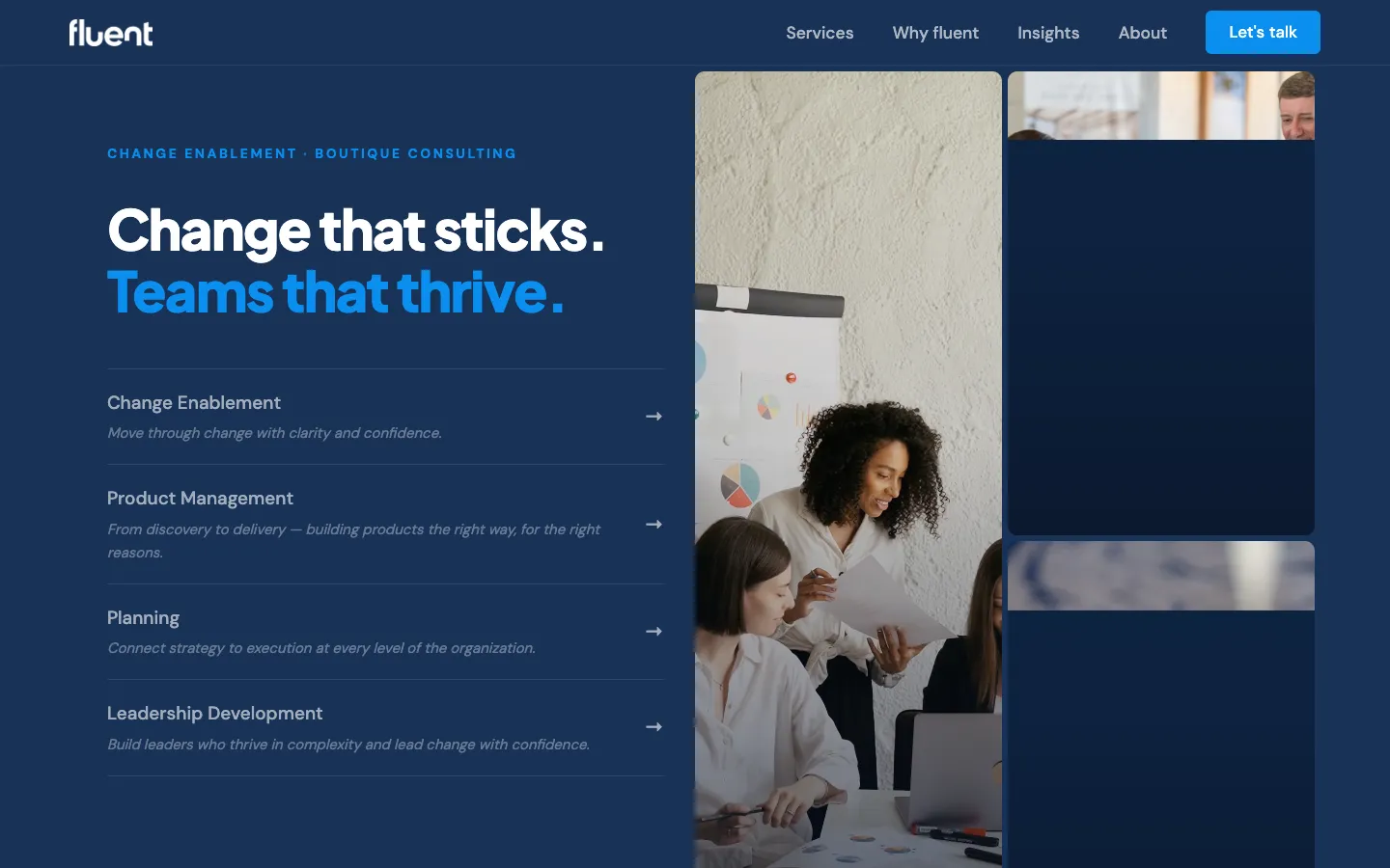 Screenshot of the Fluent 2.0 homepage