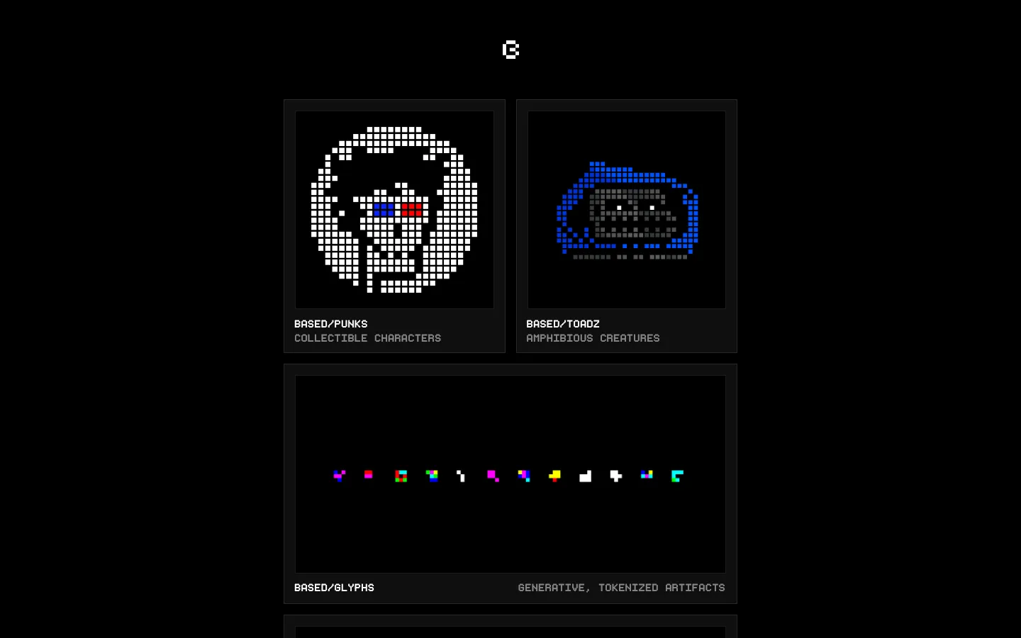 Screenshot of the Based homepage