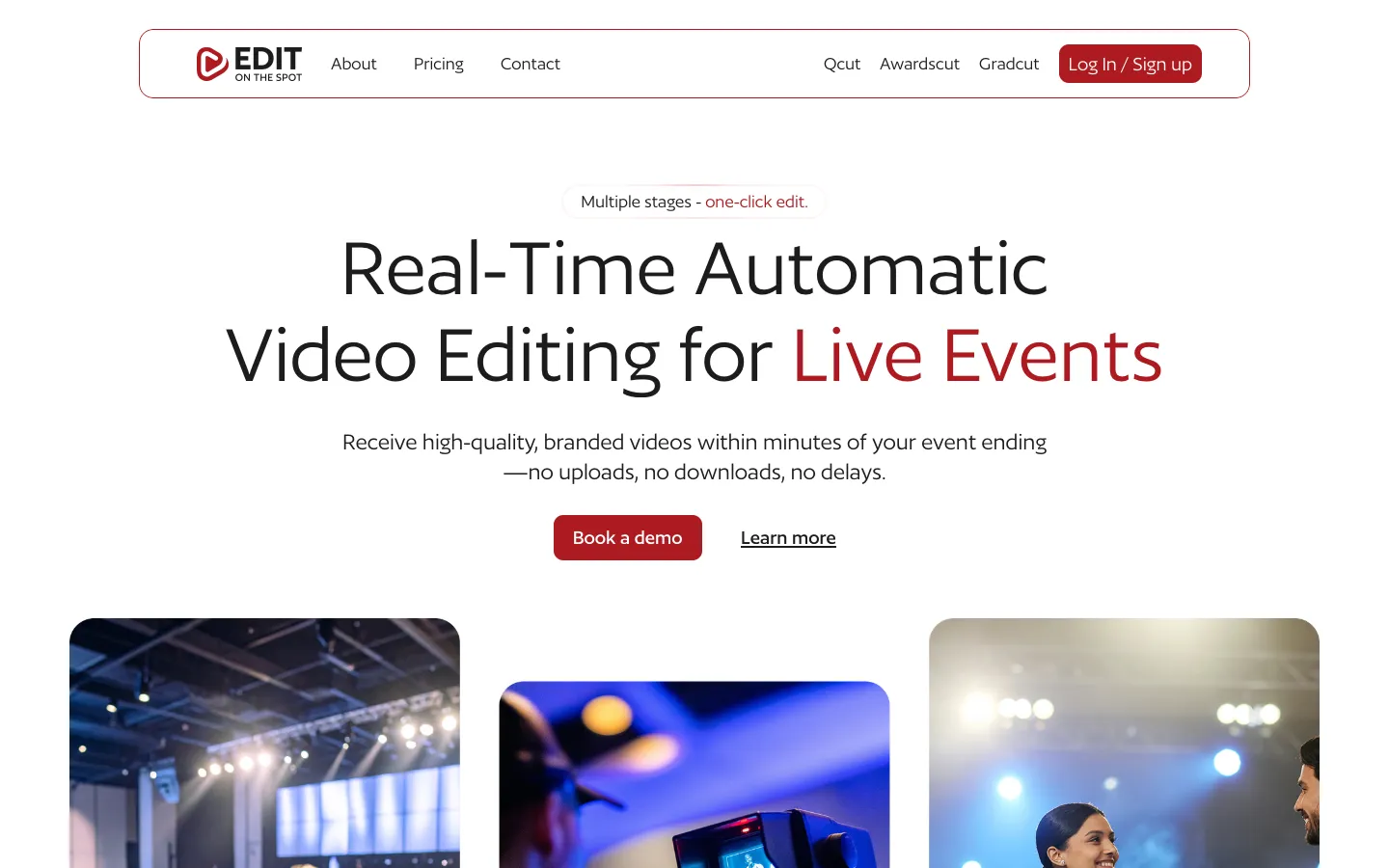 Screenshot of the Edit on the Spot homepage
