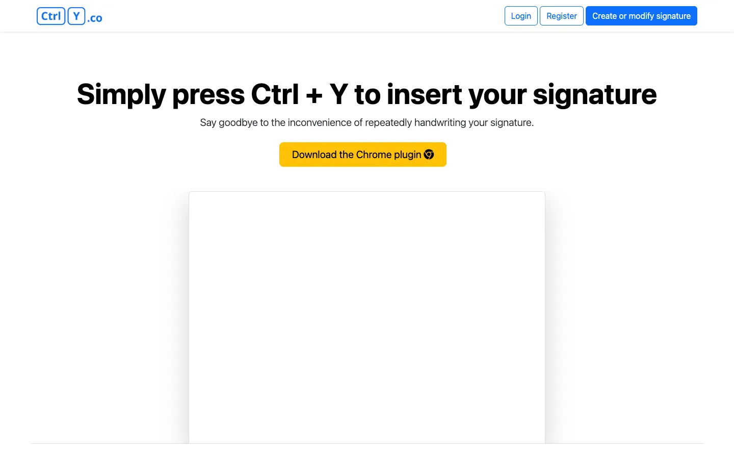 Screenshot of the Ctrly homepage