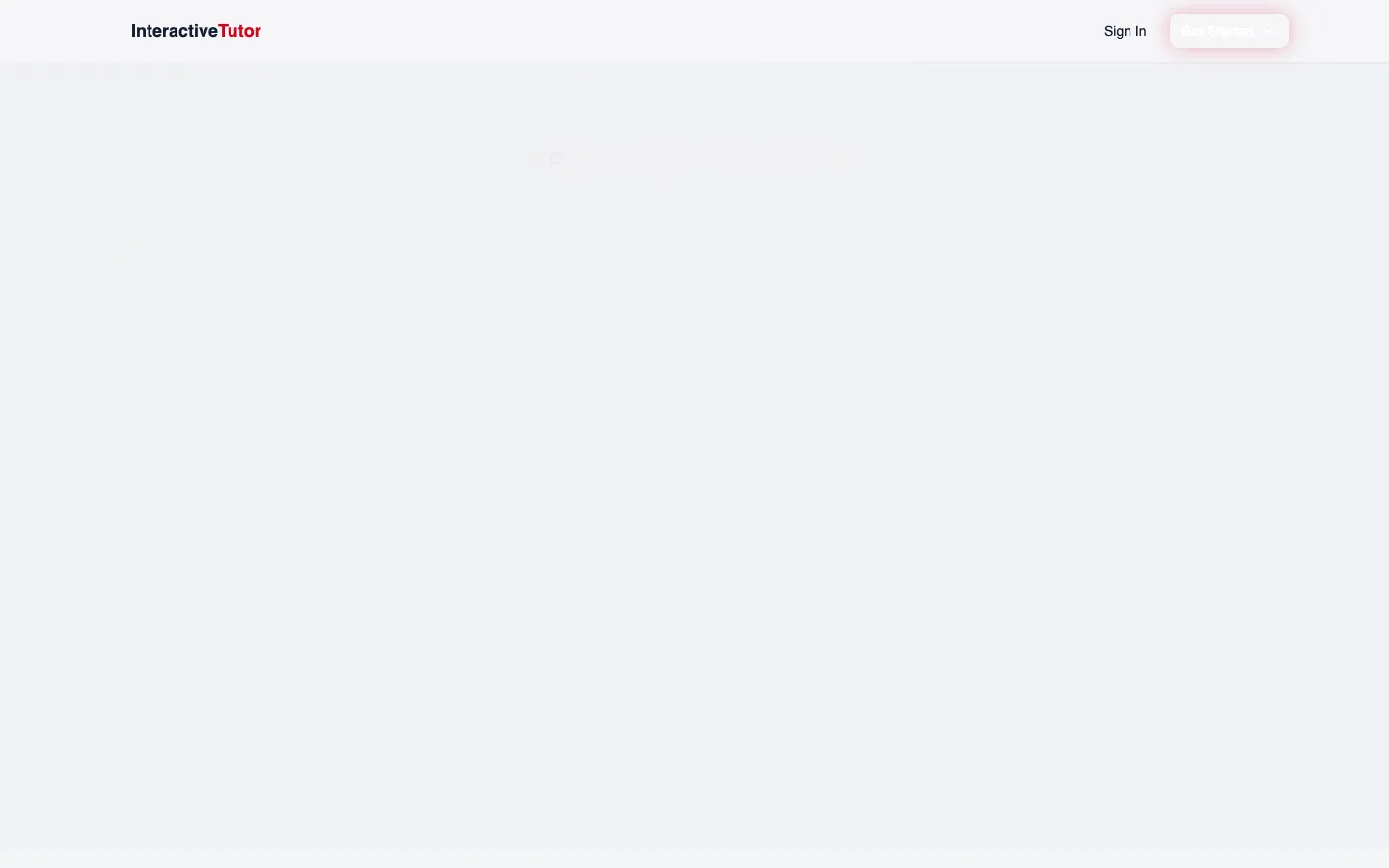 Screenshot of the Interactive Tutor homepage