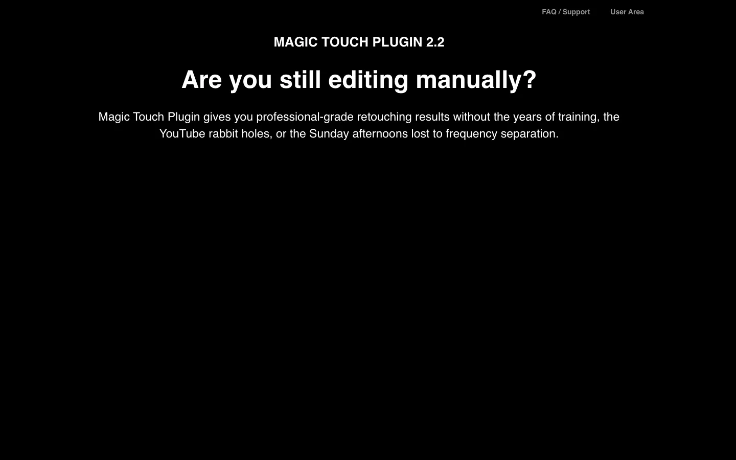 Screenshot of the Creative magic panel homepage