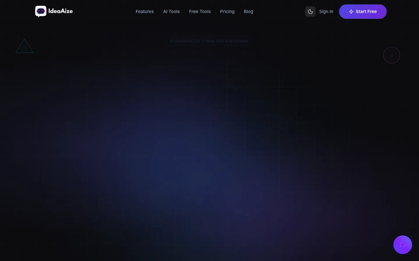 Screenshot of the IdeaAize homepage