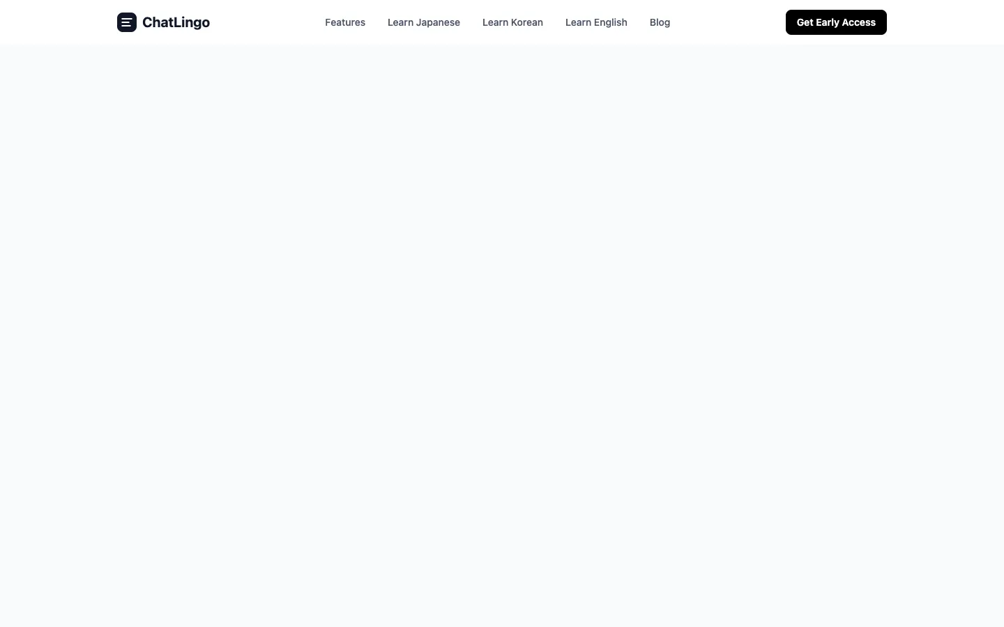 Screenshot of the Chatlingo homepage