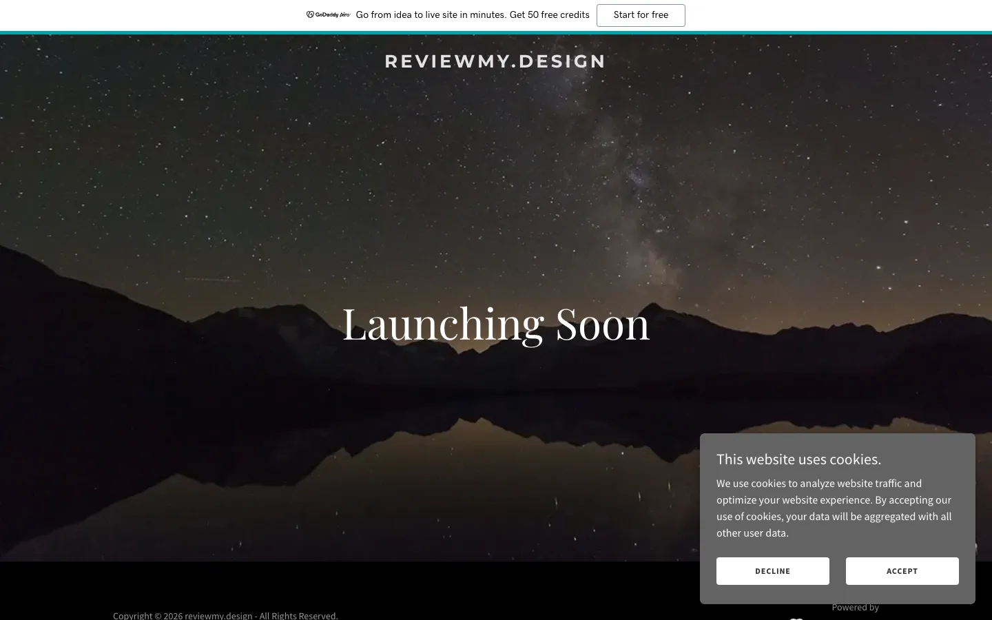 Screenshot of the Review My Design homepage