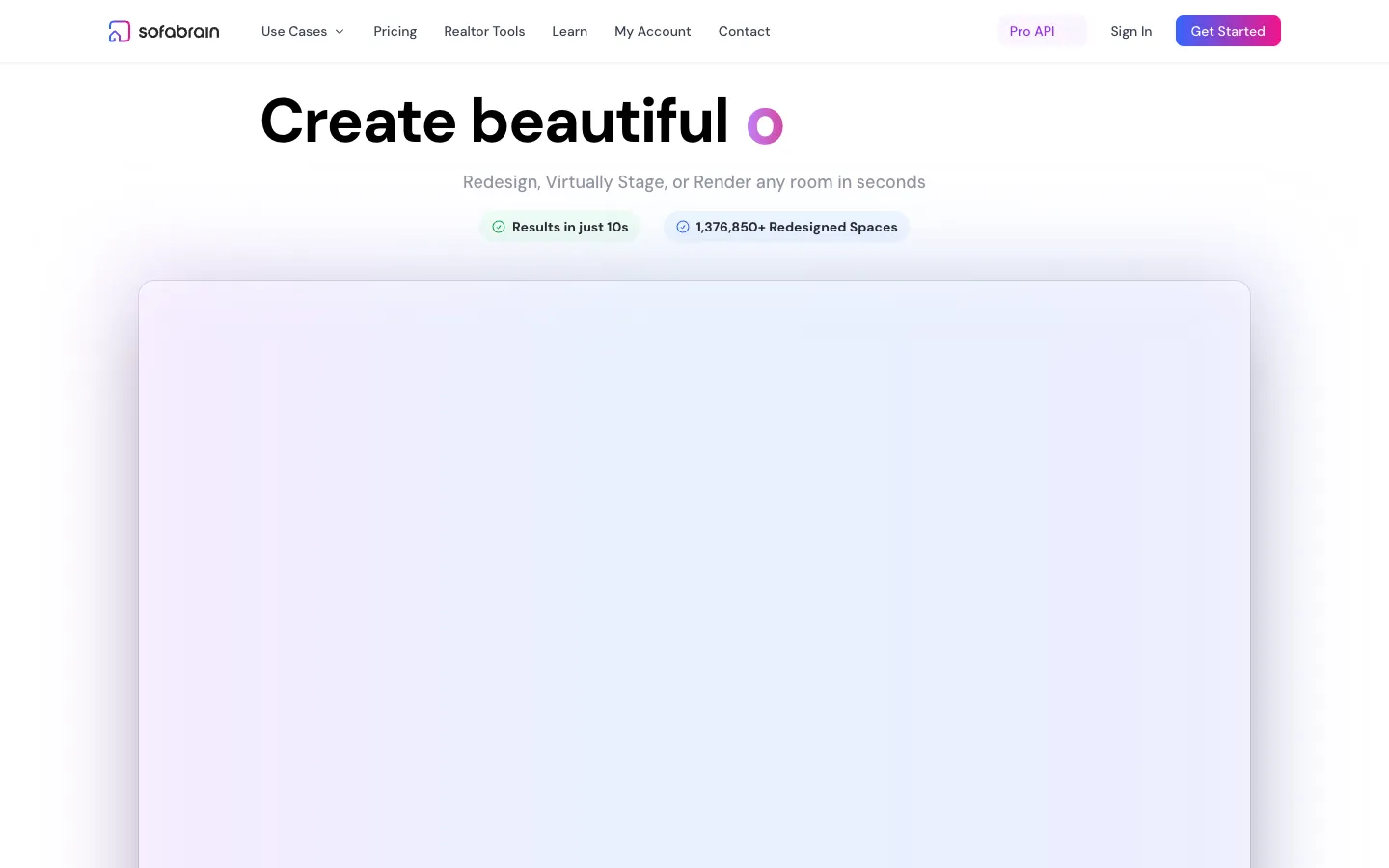 Screenshot of the SofaBrain homepage