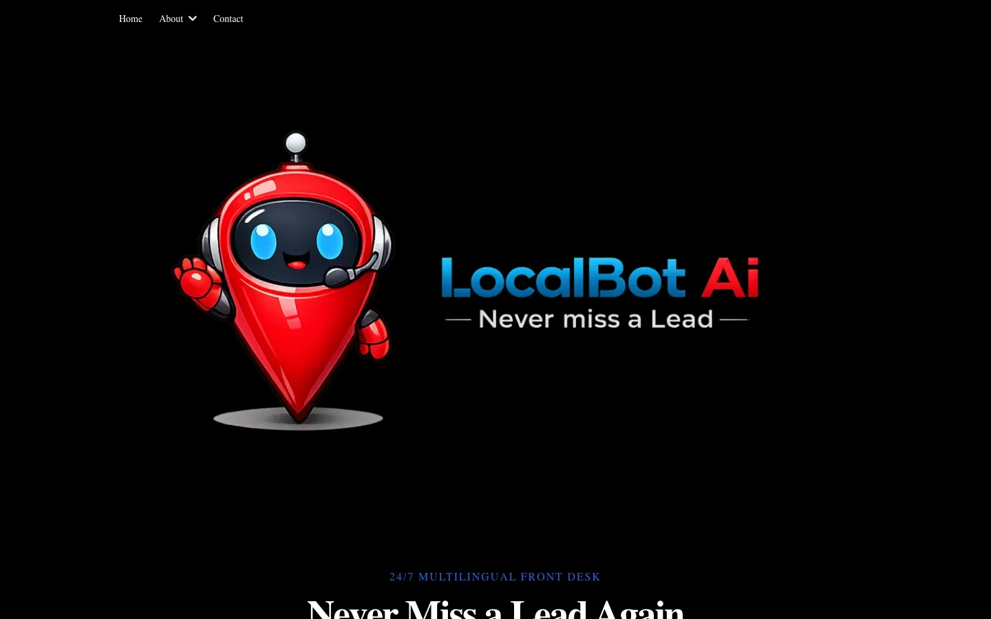 Screenshot of the LocalBot AI homepage
