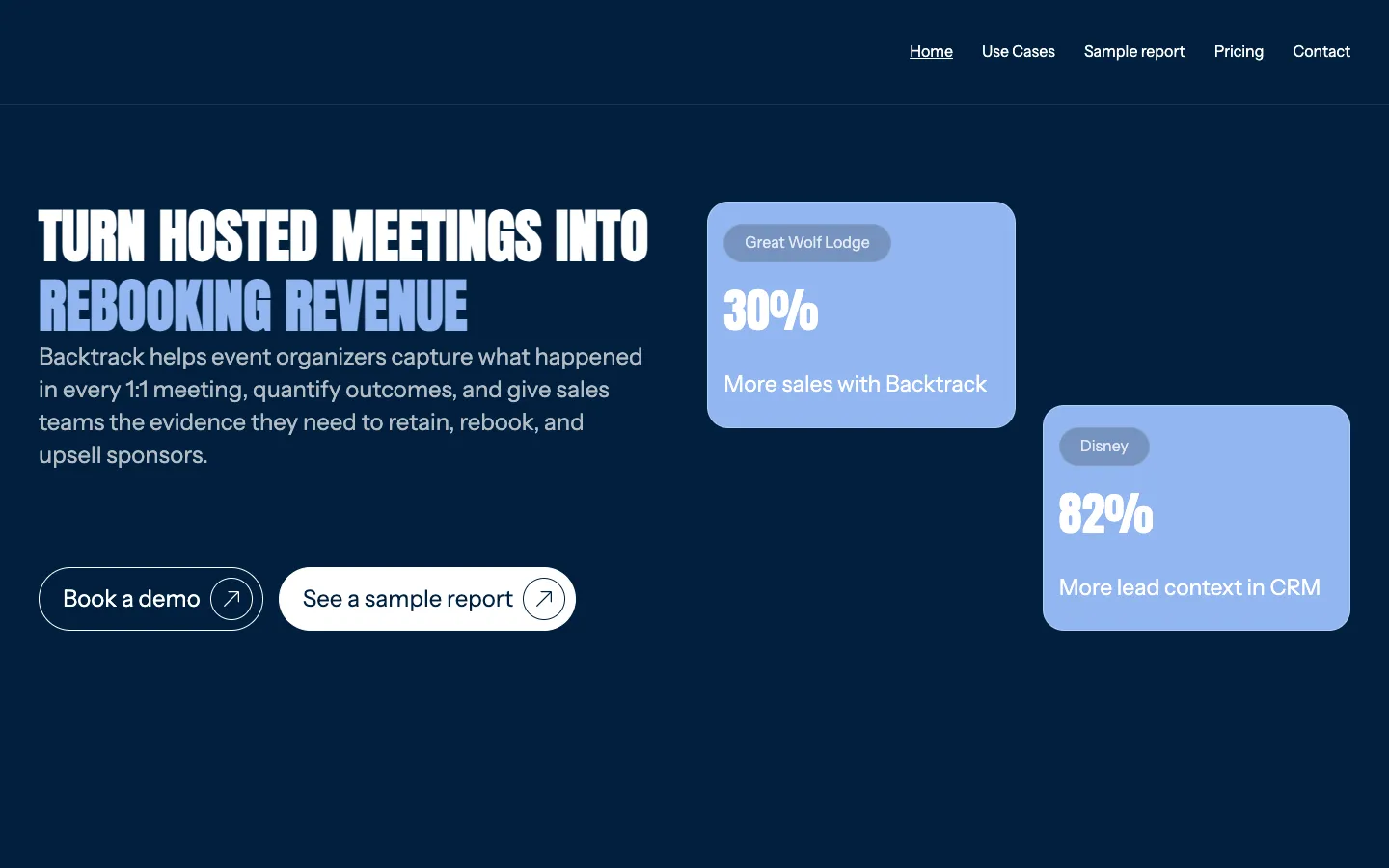 Screenshot of the Backtrack 2.0 homepage