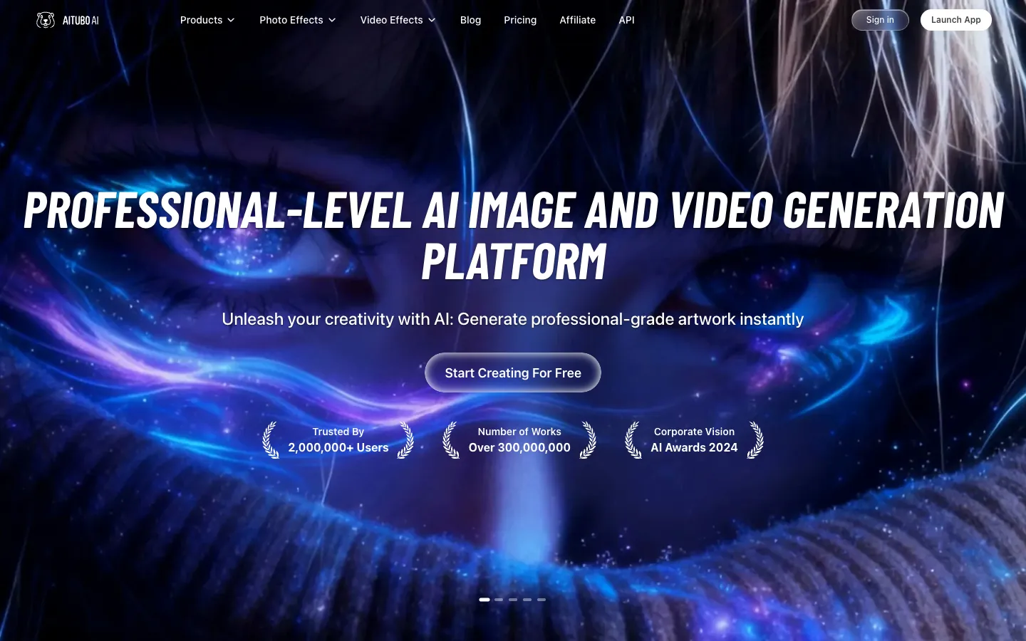 Screenshot of the AI Watcher PRO homepage