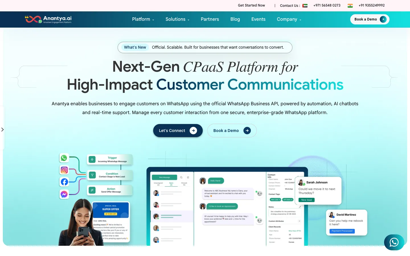 Screenshot of the Anantya.ai homepage