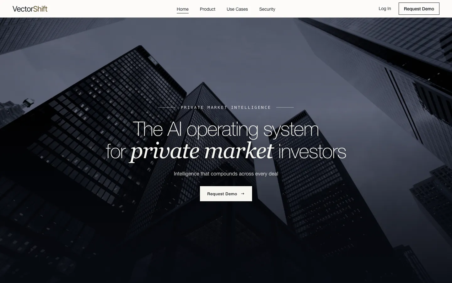 Screenshot of the VectorShift homepage