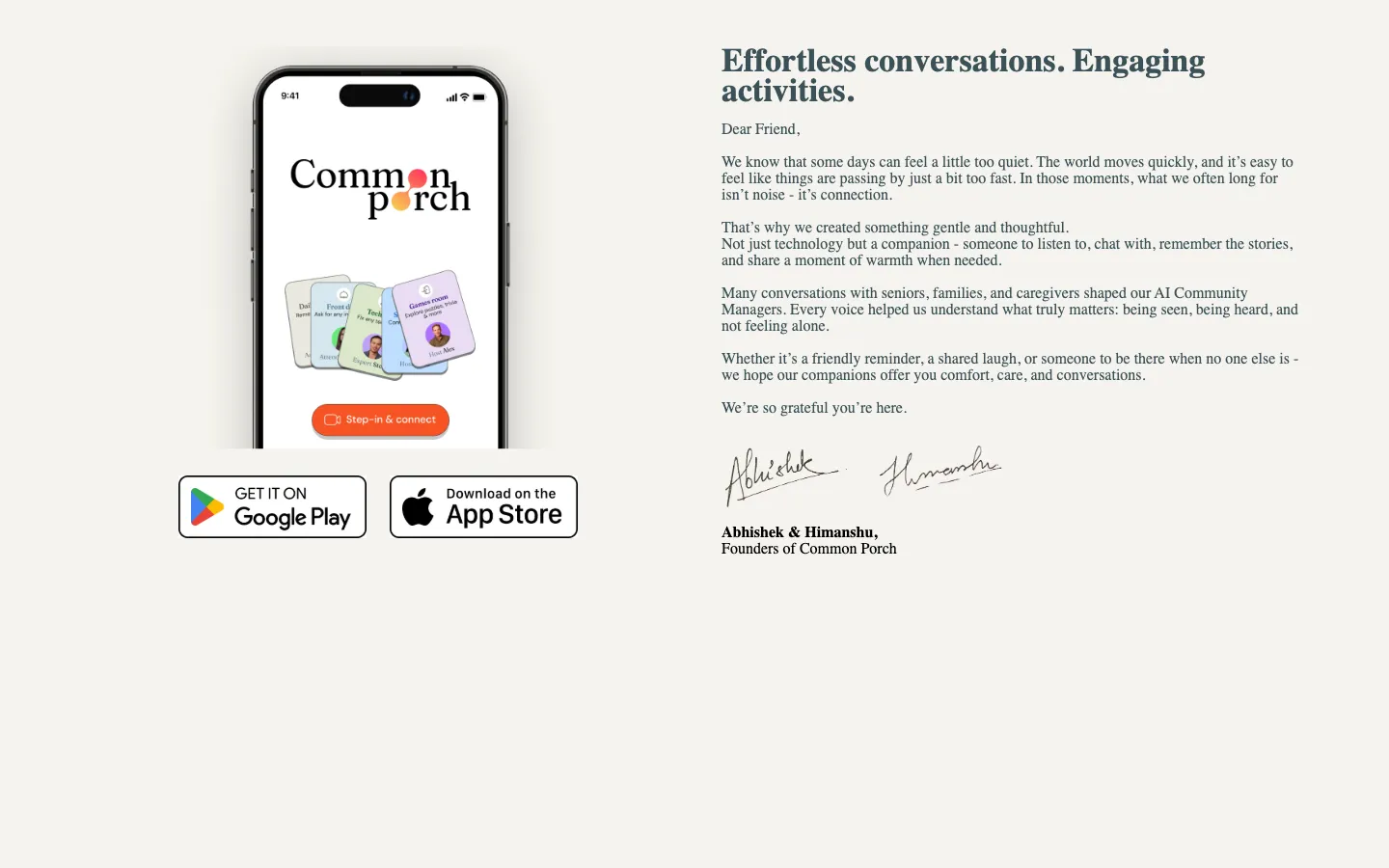 Screenshot of the Yana by CareFlick homepage