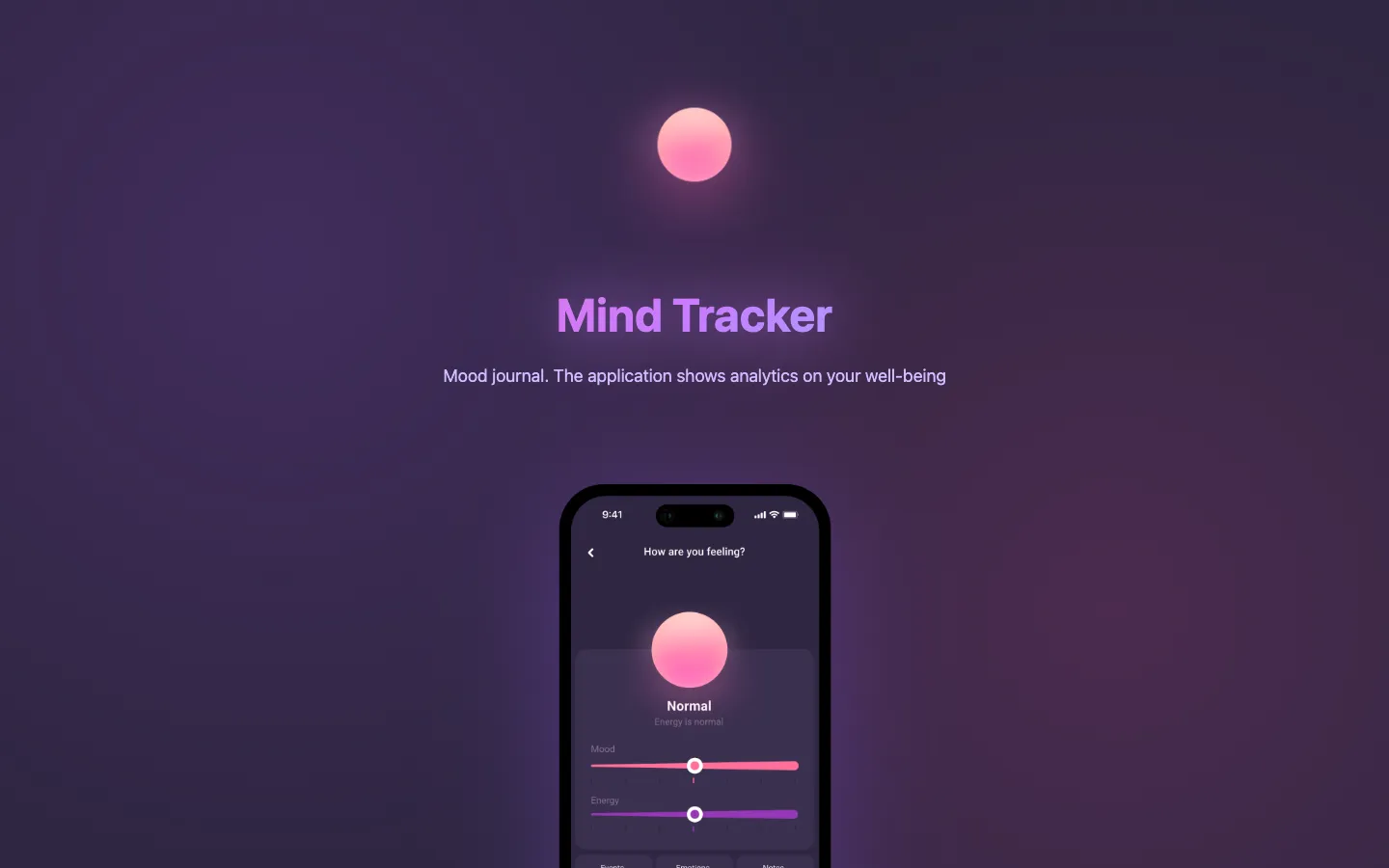 Screenshot of the Spheres of Emotions homepage