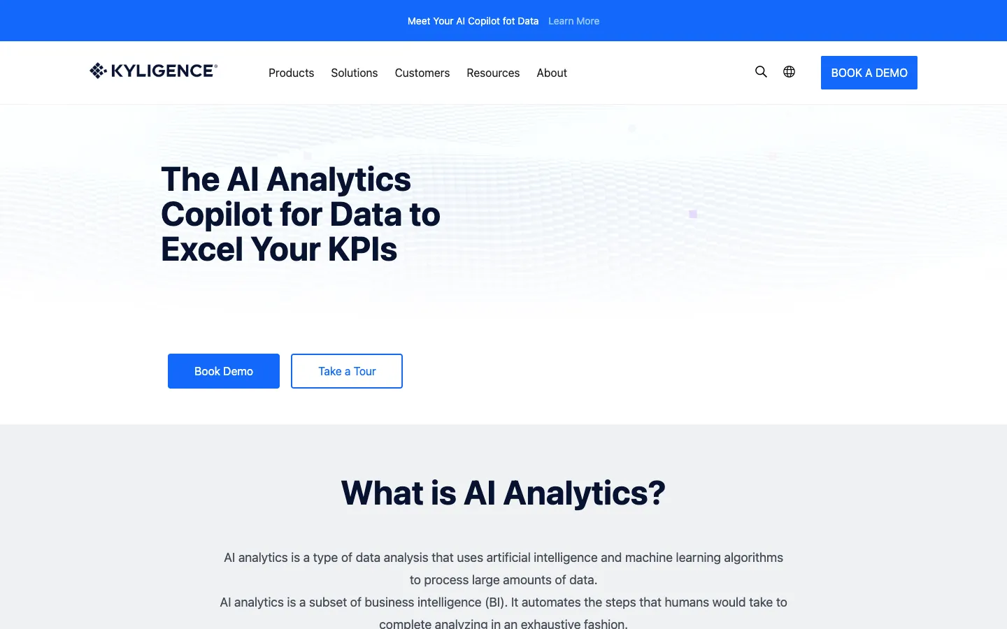 Screenshot of the Kyligence Copilot homepage