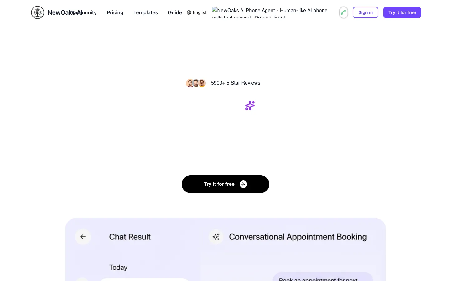 Screenshot of the ChatPilot homepage