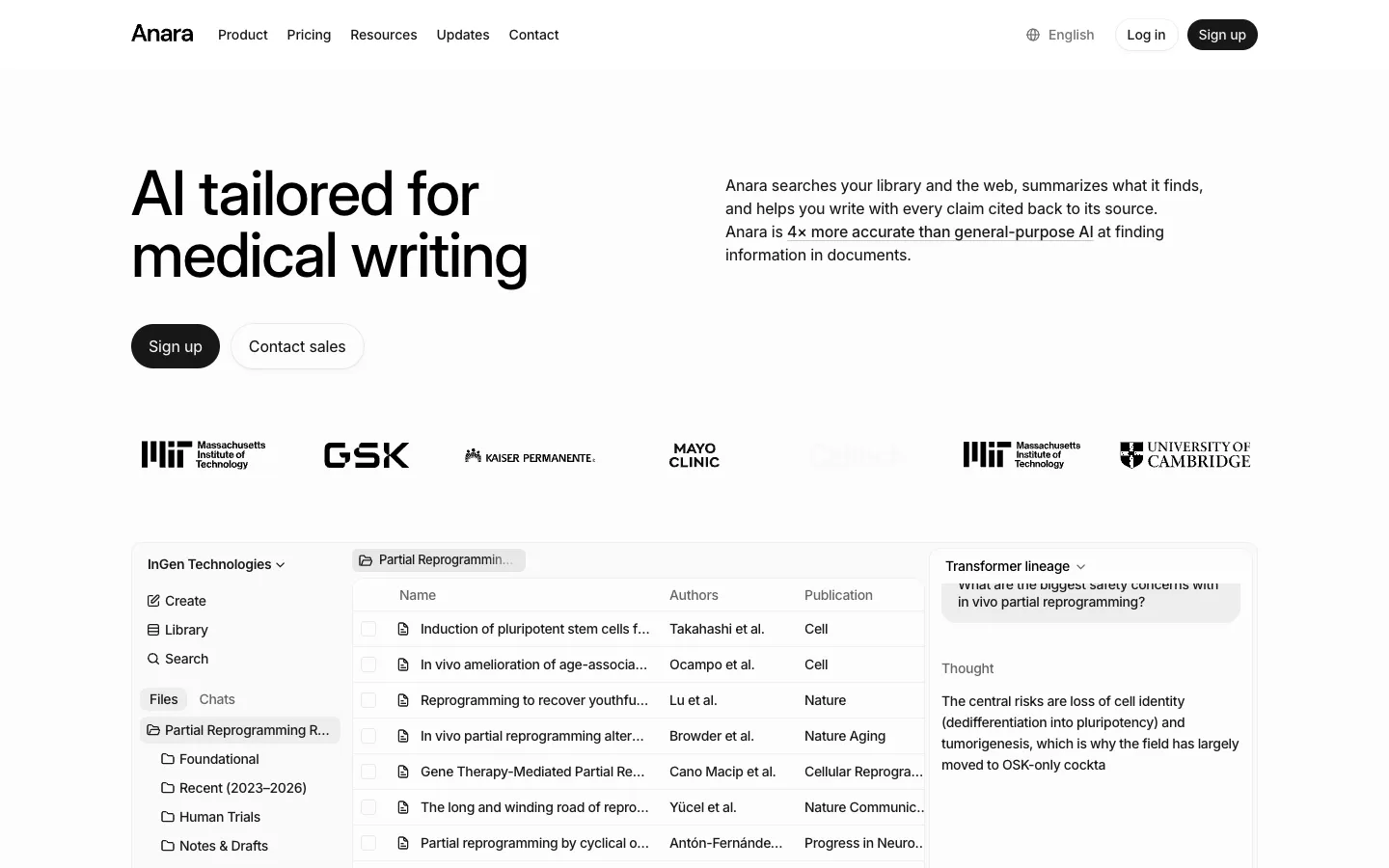Screenshot of the Unriddle homepage