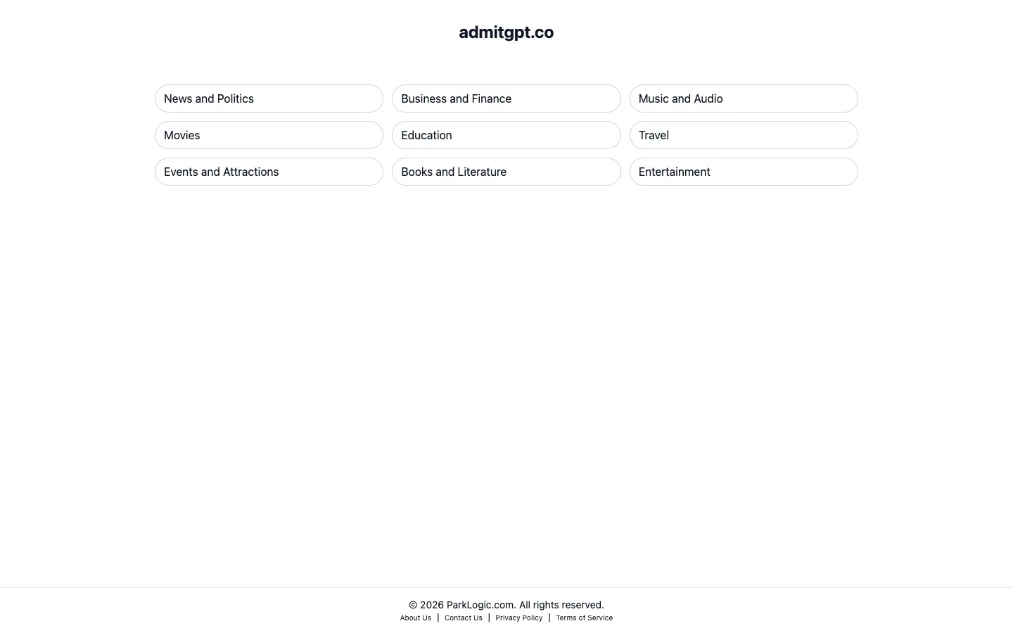 Screenshot of the AdmitGPT homepage