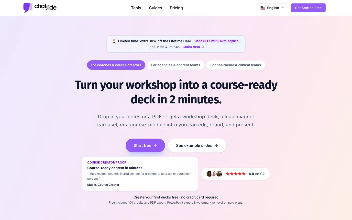 Screenshot of the Dr. Lambda homepage