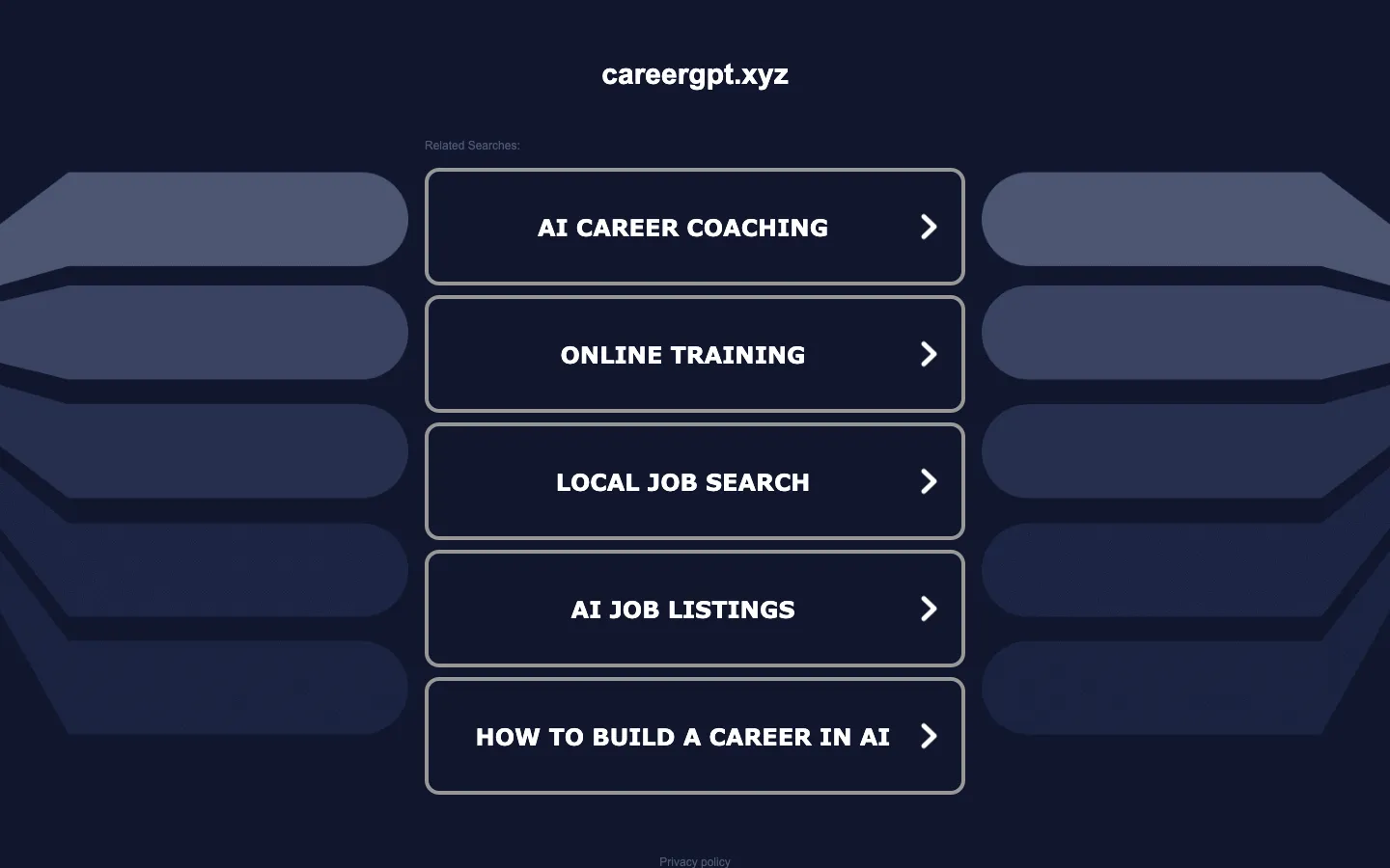 Screenshot of the CareerGPT homepage